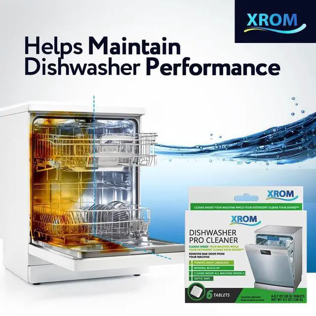 Alt view image 2 of 7 - Dishwasher Cleaner Tablets, Plant Based, Deep Clean and Descaler, Removes Odors & Hard Water Stains, 6 Treatments.