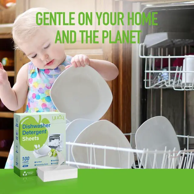 Alt view image 6 of 7 - Dishwasher Detergent Sheets, 100 Loads Eco Friendly Plastic-Free Dishwashing Soap Strips, Quick Dissolving Dishwasher Pods Alternative for Dishes and Cookware (Green Apple)