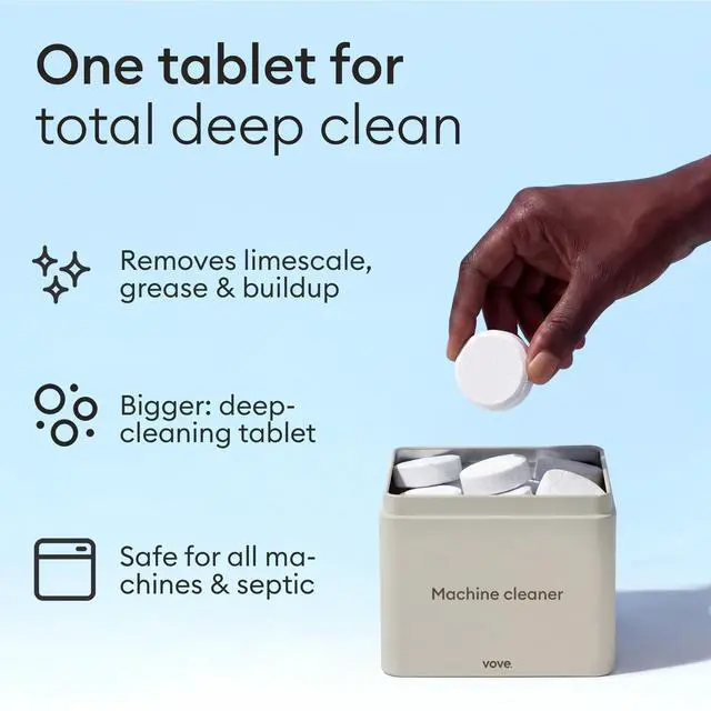 Alt view image 3 of 7 - Dishwasher Cleaner Tablets, 12 Count - Deep Clean Descaler for Hard Water, Limescale and Odor - Enzyme and Oxygen-Powered Formula with Plant-Based Softeners, FSC-Certified Kraft Packaging
