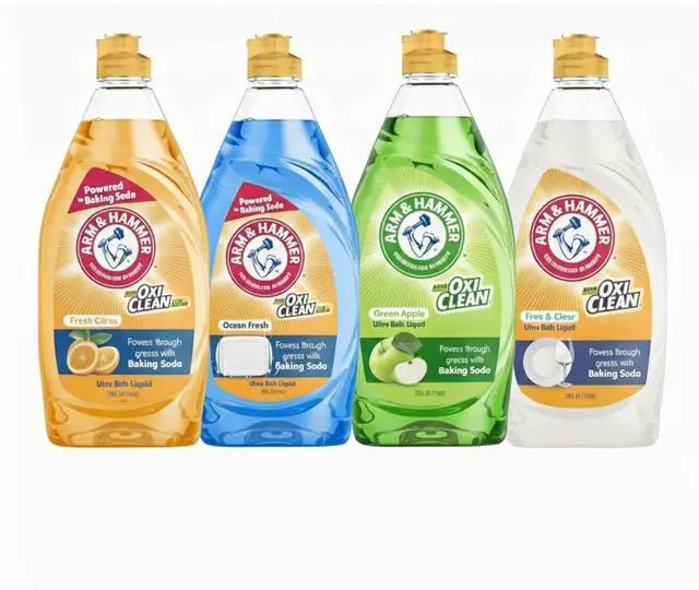 Main image of Ultra Dish Soap Variety Pack, 4-Pack (24oz Each) Citrus, Ocean Fresh, Crisp Apple & Free & Clear Powerful Grease Cleaning, Fresh Scents