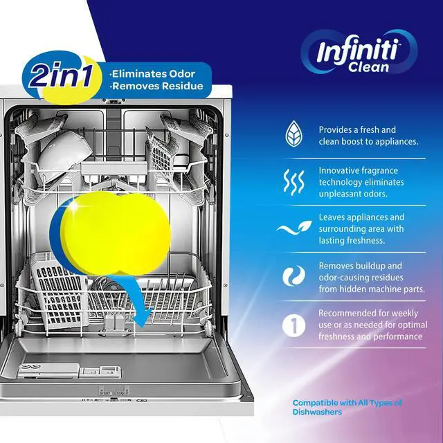 Alt view image 3 of 7 - Dishwasher Cleaner and Deodorizer Tablets - Deep Clean Dishwasher Cleaner Tablets, Septic Safe, Natural Limescale Remover - Compatible with All Models (24 Pack)