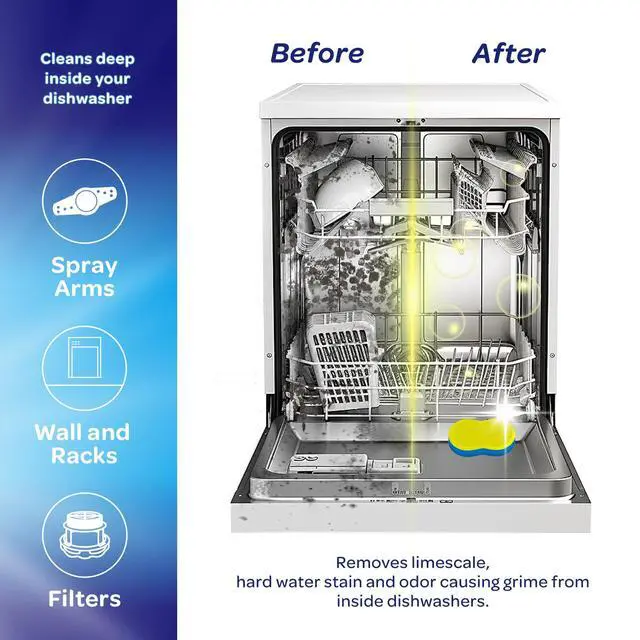 Alt view image 4 of 7 - Dishwasher Cleaner and Deodorizer Tablets - Deep Clean Dishwasher Cleaner Tablets, Septic Safe, Natural Limescale Remover - Compatible with All Models (24 Pack)
