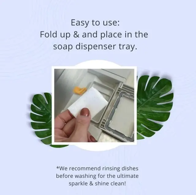 Alt view image 4 of 6 - Dishwasher detergent strips sheets unscented lightweight plastic free