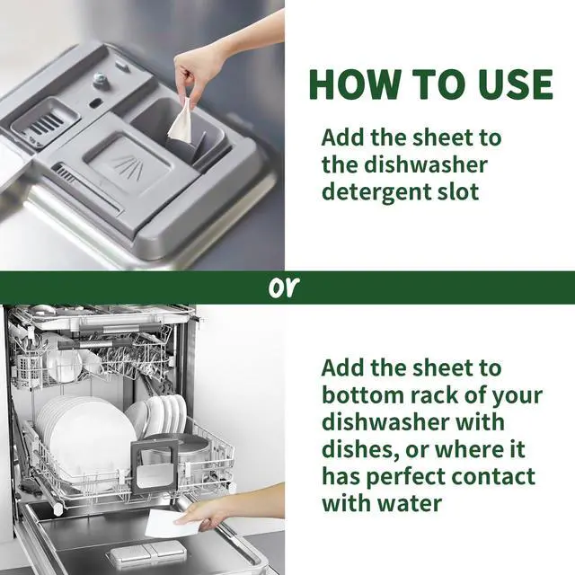 Alt view image 4 of 7 - Dishwasher Detergent Sheets 100 Loads, Liquid-Free Dish Soap Cleaner Strips Eco-Friendly No Plastic Dishwasher Pods Detergent, Use in Dishwasher or Sink, Leaving Dishes Sparkling Clean (Lemon)