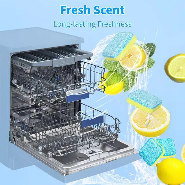 Alt view image 3 of 5 - Dishwasher Cleaner Tablets - 24 Pack Powerful Descaling and Refreshing Pods, Deep Cleaning for Dish Washer Machine, Heavy Duty for Sparkling Clean - Yearly Supply.