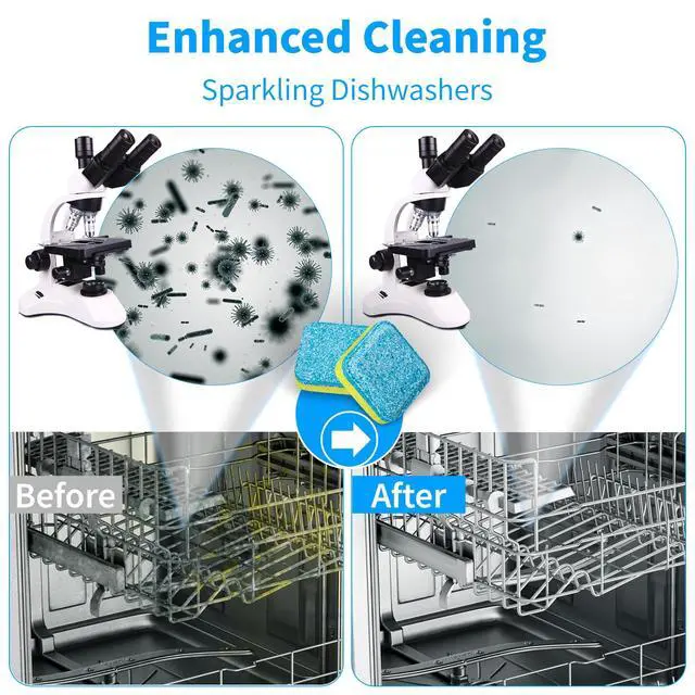 Alt view image 4 of 5 - Dishwasher Cleaner Tablets - 24 Pack Powerful Descaling and Refreshing Pods, Deep Cleaning for Dish Washer Machine, Heavy Duty for Sparkling Clean - Yearly Supply.