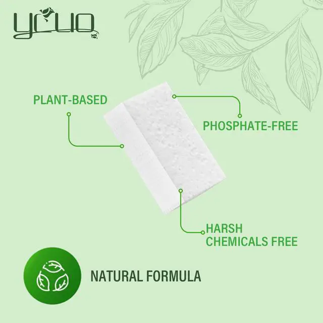 Alt view image 2 of 7 - Dishwasher Detergent Tablets 100% Plastic-Free Pure Natural Plant-Based Solid Dishwashing Detergent Tablet Removes Oil and Coffee Stains Fresh Lemon Fragrance Enhances Luster of Tableware 36 Pack