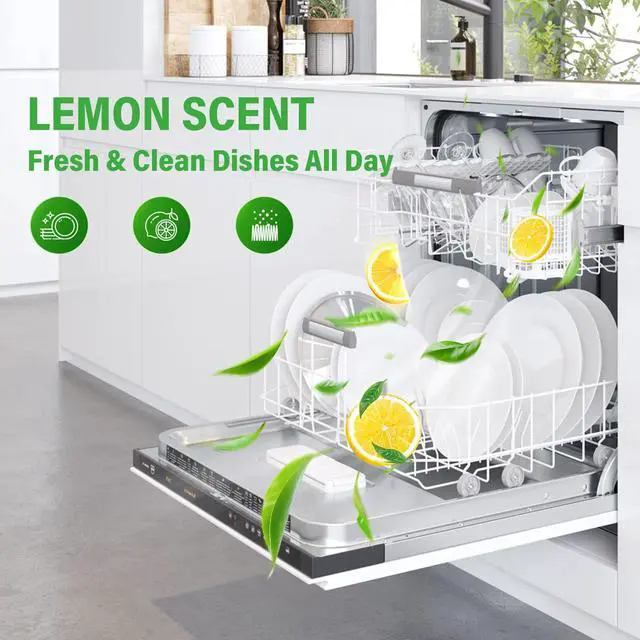 Alt view image 6 of 7 - Dishwasher Detergent Tablets 100% Plastic-Free Pure Natural Plant-Based Solid Dishwashing Detergent Tablet Removes Oil and Coffee Stains Fresh Lemon Fragrance Enhances Luster of Tableware 36 Pack