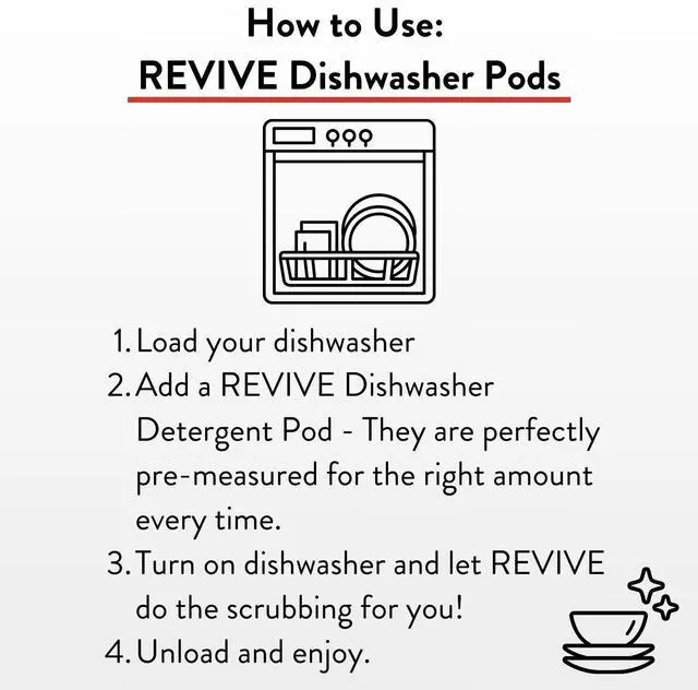 Alt view image 3 of 3 - Immunity Boost Washing Dishwasher Detergent Pods 60ct by Revive Essential Oils - Synthetic Fragrance Free, Sparkling Glassware & Clean Dishes, Made with Essential Oils