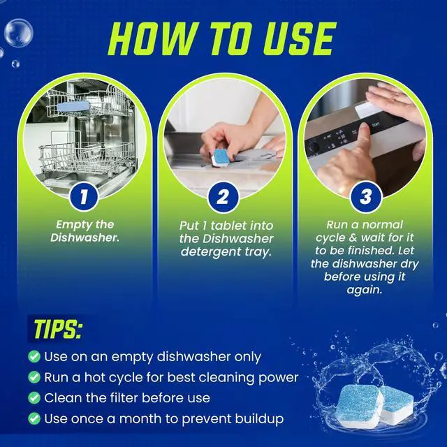 Alt view image 2 of 7 - Dishwasher Cleaner and Deodorizer Tablets 26-Pack, Deep Cleaning Descaler for Dishwasher Machine, Heavy Duty, Septic Safe, Removes Grease & Build-ups, 1 Year of Cleaning Supplies (Unscented)