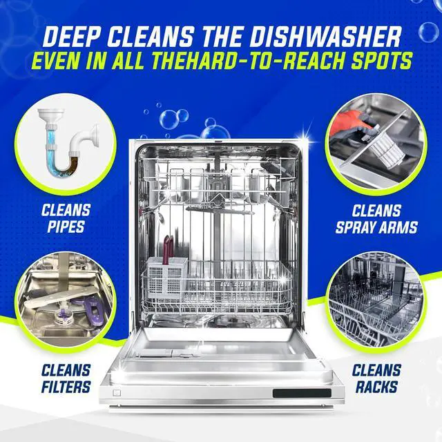 Alt view image 4 of 7 - Dishwasher Cleaner and Deodorizer Tablets 26-Pack, Deep Cleaning Descaler for Dishwasher Machine, Heavy Duty, Septic Safe, Removes Grease & Build-ups, 1 Year of Cleaning Supplies (Unscented)