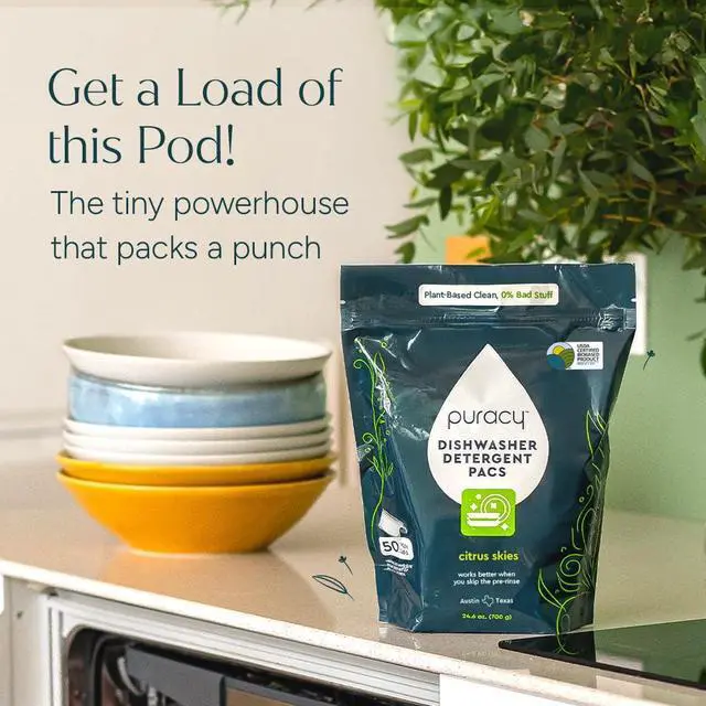 Alt view image 2 of 7 - Dishwasher Pods, Natural Dishwasher Detergent, Citrus Skies Dish tabs - Enzyme-Powered, Spot & Residue Free - TikTok Trend Items, Must Haves from TikTok Made Me Buy It (Citrus Skies, 50 Count)