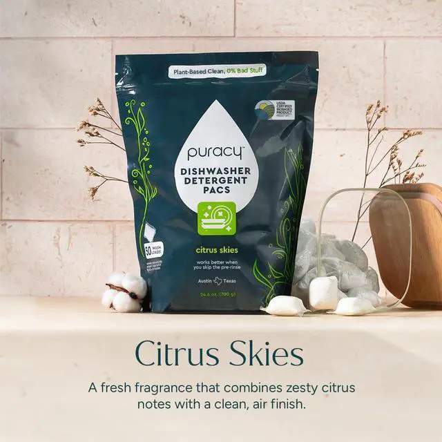 Alt view image 6 of 7 - Dishwasher Pods, Natural Dishwasher Detergent, Citrus Skies Dish tabs - Enzyme-Powered, Spot & Residue Free - TikTok Trend Items, Must Haves from TikTok Made Me Buy It (Citrus Skies, 50 Count)