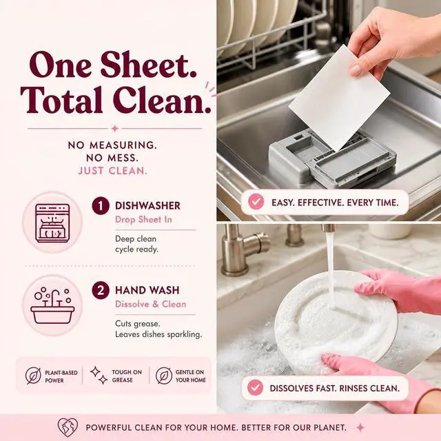 Alt view image 4 of 6 - Dishwasher Sheets Citrus Socialite | Eco Friendly, Clean Dishwasher Detergent | Dual Enzyme, Plastic-Free, Vegan | 30 Count