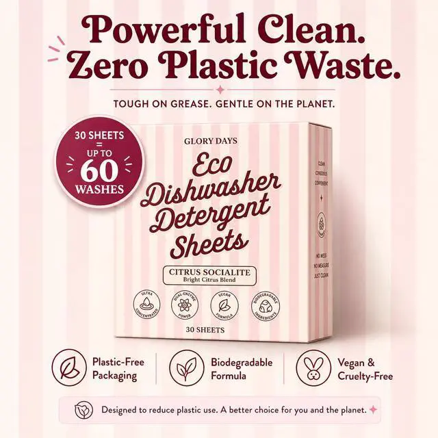 Alt view image 5 of 6 - Dishwasher Sheets Citrus Socialite | Eco Friendly, Clean Dishwasher Detergent | Dual Enzyme, Plastic-Free, Vegan | 30 Count