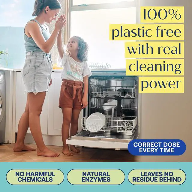 Alt view image 2 of 7 - Plastic-Free Dishwasher Detergent Tablets, Unscented, 40 Count