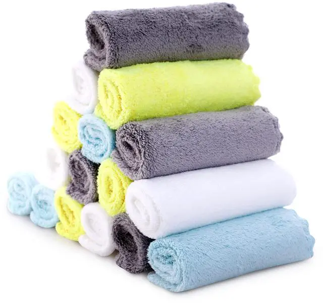 Main image of Ultra-Soft Baby Washcloths, 16 Pack - 9" by 9", Gentle on Sensitive Skin for Face and Body, Plush, Super Absorbent Wash Clothes for Girls and Boys