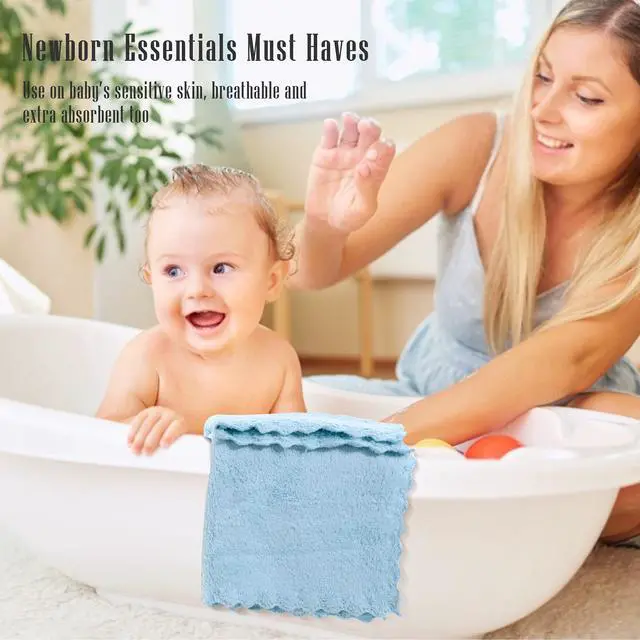 Alt view image 5 of 7 - Ultra-Soft Baby Washcloths, 16 Pack - 9" by 9", Gentle on Sensitive Skin for Face and Body, Plush, Super Absorbent Wash Clothes for Girls and Boys