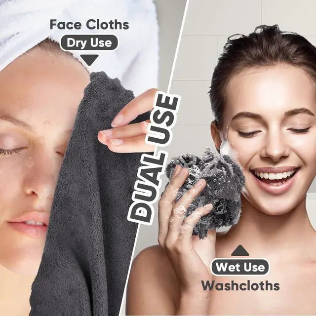 Alt view image 3 of 7 - Washcloths 48 Pack, Ultra Soft Face Towels 12 x 12 inch