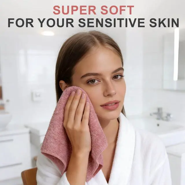 Alt view image 7 of 7 - 10 Pack Premium Washcloths, Highly Absorbent and Super Soft Face Towels