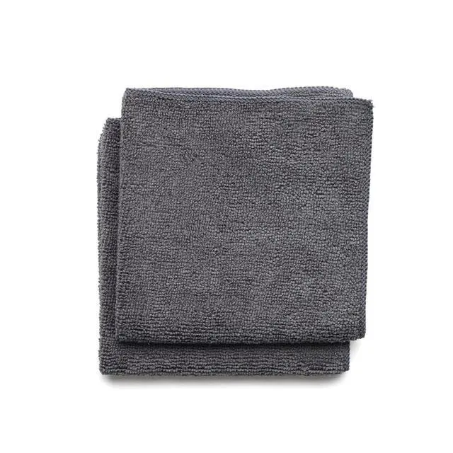 Alt view image 2 of 4 - x2 Microfiber Cleaning Dish Cloths (Dark Gray) Absorbent Hygenic Rags for Washing, Cleaning, Drying (12x12)