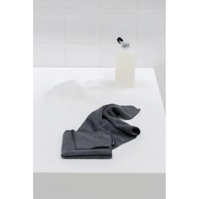 Alt view image 3 of 4 - x2 Microfiber Cleaning Dish Cloths (Dark Gray) Absorbent Hygenic Rags for Washing, Cleaning, Drying (12x12)