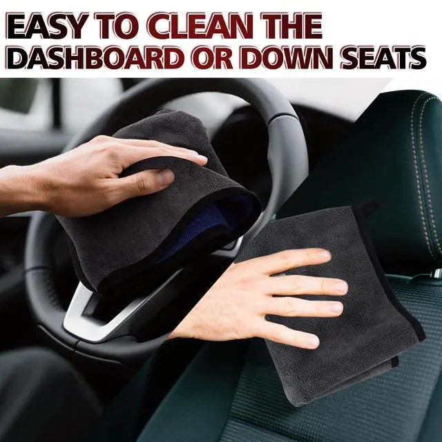 Alt view image 3 of 7 - 2 Pack Microfiber Cleaning Cloth, 23"x 11" Extra Large Microfiber Towels, Ultra Absorbent Car Washing Towels, Reusable Lint Free Streak Free Cleaning Rags for Car, Kitchen, and Window