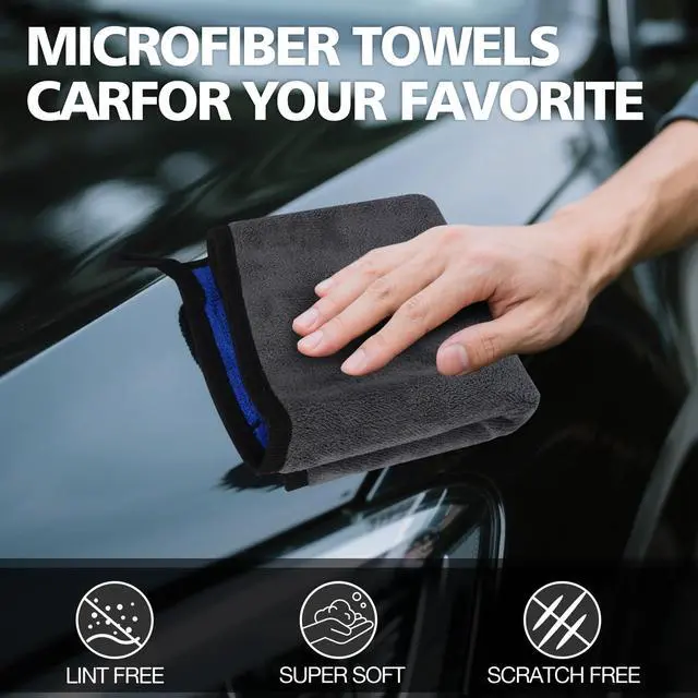 Alt view image 4 of 7 - 2 Pack Microfiber Cleaning Cloth, 23"x 11" Extra Large Microfiber Towels, Ultra Absorbent Car Washing Towels, Reusable Lint Free Streak Free Cleaning Rags for Car, Kitchen, and Window