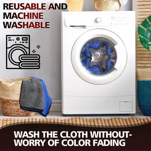 Alt view image 7 of 7 - 2 Pack Microfiber Cleaning Cloth, 23"x 11" Extra Large Microfiber Towels, Ultra Absorbent Car Washing Towels, Reusable Lint Free Streak Free Cleaning Rags for Car, Kitchen, and Window