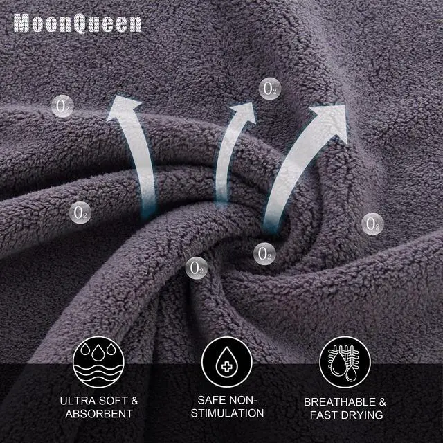 Alt view image 2 of 7 - Ultra Soft Premium Washcloths Set - 12 x 12 inches - 24 Pack - Quick Drying - Highly Absorbent Coral Velvet Bathroom Wash Clothes - Use as Bath, Spa, Facial, Fingertip Towel (Grey)