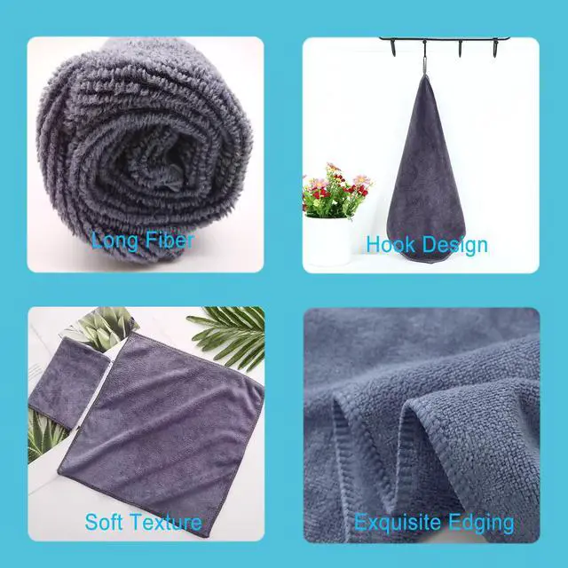 Alt view image 4 of 6 - 400 GSM Premium Microfiber Cleaning Cloths, Ultra Absorbent Lint-Free Towels for Kitchen, Glass, Countertops, Stainless Steel, Car Care & Household Cleaning, Reusable Washable 12" x 12"