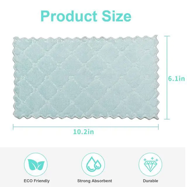 Alt view image 2 of 7 - 20 Pack Kitchen Dish Cloths Absorbent Microfiber Cleaning Cloth