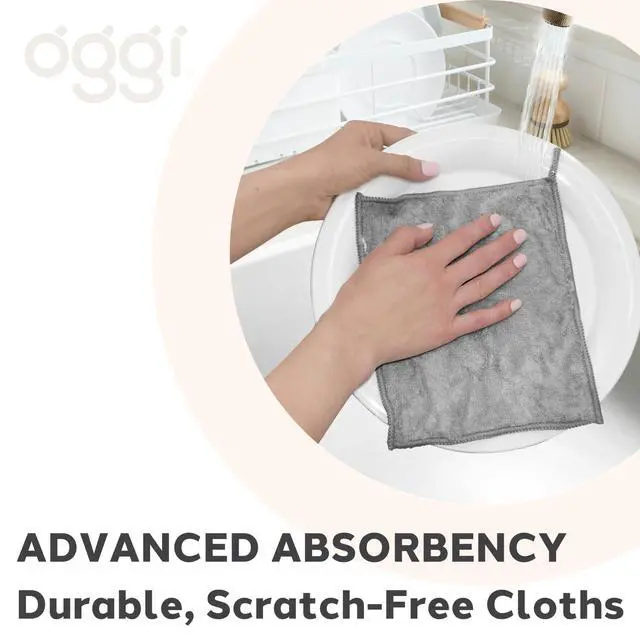 Alt view image 4 of 7 - Bambou Odor-Free Kitchen Washcloths - Natural Kitchen Dish Cloths, 91% Bamboo-Derived Rayon Cellulose Fiber, Reusable, Absorbent, Hygienic, Fast Dry, Durable, Non-Scratch, Lint-Free - 6 pcs, 7x9