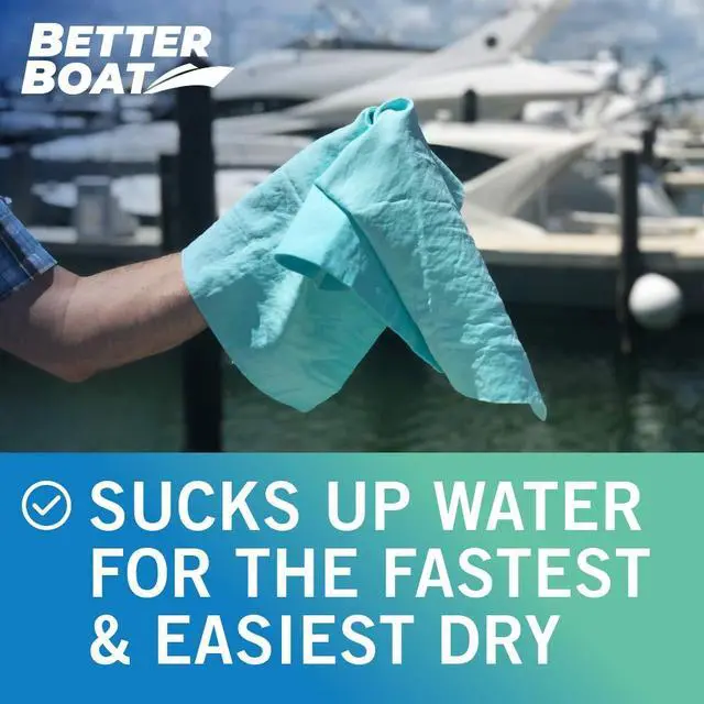 Alt view image 3 of 6 - Super Absorbent Towels, Synthetic Chamois Cloth for Car and Boat Drying, Smooth Cooling Towel, Marine Grade Cleaning Supplies, PVA Shammy Dry Towel 1 Pack