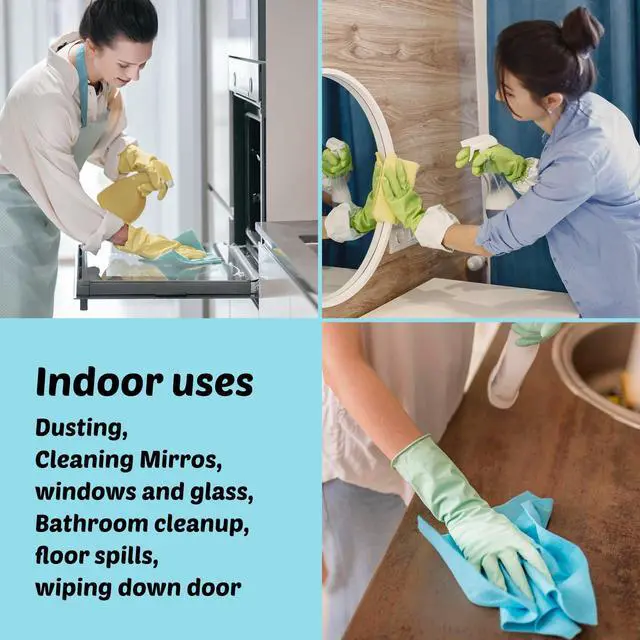 Alt view image 4 of 7 - 12 Pack Large German Universal Household Towels, Ultra Soft Absorbent Reusable Cleaning 3 Color Dishcloths Drying Non-Woven Machine Washable Fabric 15 x 15 in, Cleaning Home Kitchen Pets Polish