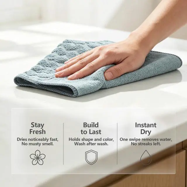 Alt view image 4 of 6 - Microfiber Cleaning Cloths, 6Pack Kitchen Rags for Counter, Absorbent Dish Towel, Dish Cloths for Washing Dishes, Premium Dusting Cloths (6)