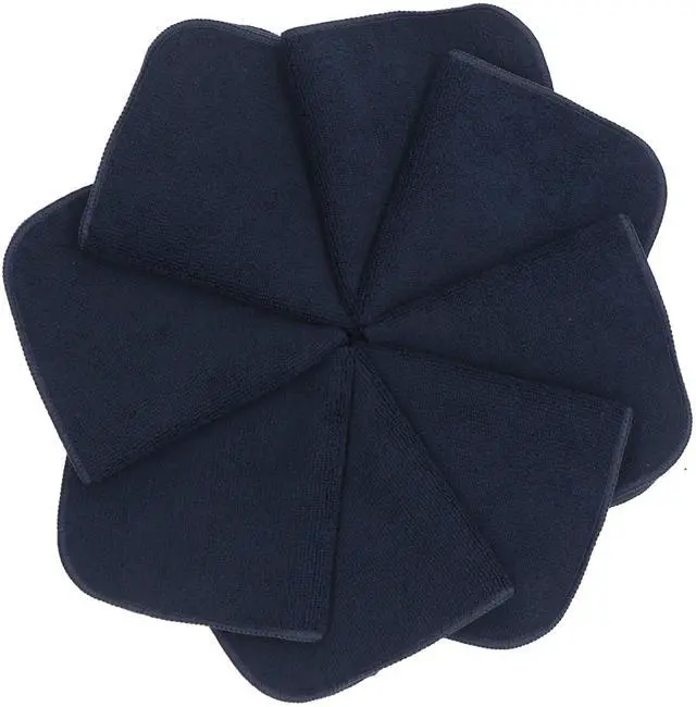 Alt view image 2 of 7 - Microfiber Cleaning Cloth, Dish Rags, 12x12inch, 8 Pack, Black