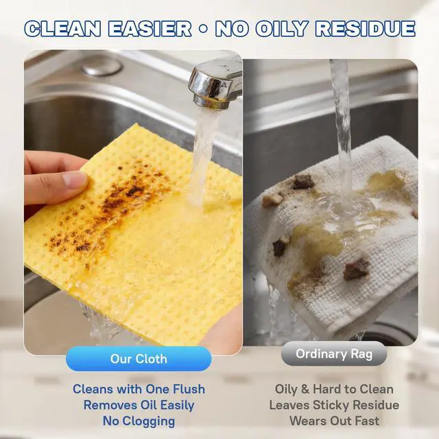 Alt view image 7 of 7 - 10 Pack Swedish Dishcloths, Natural Cellulose & Cotton Cleaning Cloths, Reusable, Washable & Super Absorbent for Kitchen and Bathroom