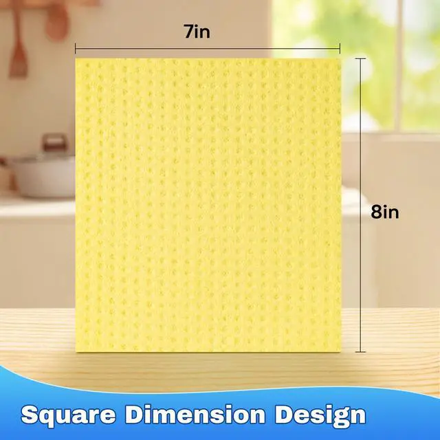 Alt view image 2 of 7 - 10 Pack Swedish Dishcloths, Natural Cellulose & Cotton Cleaning Cloths, Reusable, Washable & Super Absorbent for Kitchen and Bathroom