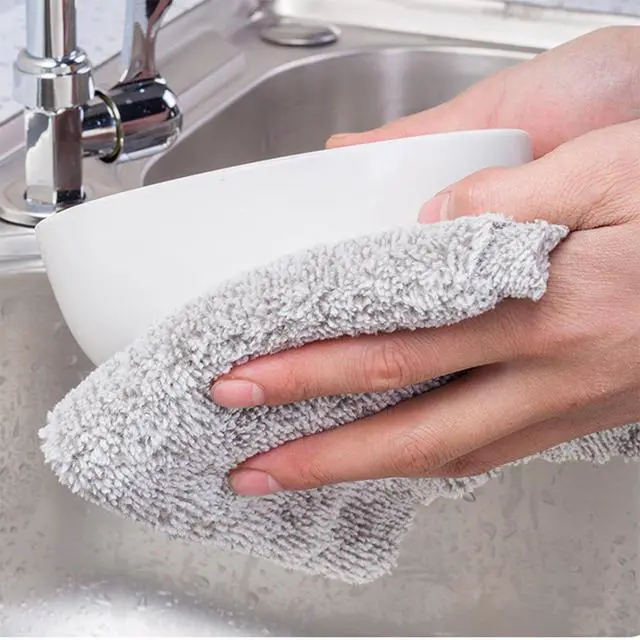 Alt view image 2 of 7 - 20 Pack Kitchen Dish Cloths 10" x 10" Super Soft & Absorbent Coral Velvet Microfiber Cleaning Towels Nonstick Oil Fast Drying Washable Lint-Free Dish Rags Reusable Dishcloths for Household Cleaning