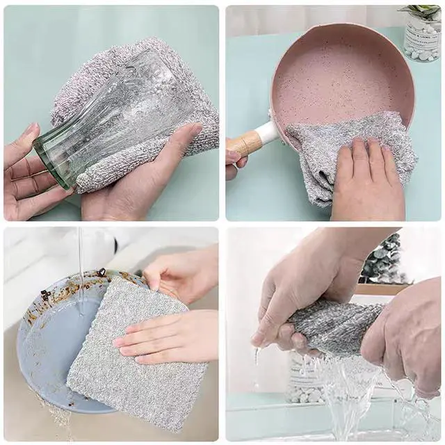 Alt view image 4 of 7 - 20 Pack Kitchen Dish Cloths 10" x 10" Super Soft & Absorbent Coral Velvet Microfiber Cleaning Towels Nonstick Oil Fast Drying Washable Lint-Free Dish Rags Reusable Dishcloths for Household Cleaning