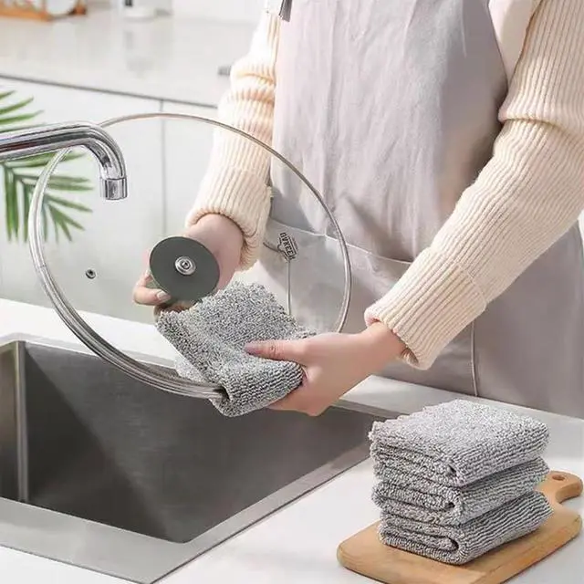 Alt view image 5 of 7 - 20 Pack Kitchen Dish Cloths 10" x 10" Super Soft & Absorbent Coral Velvet Microfiber Cleaning Towels Nonstick Oil Fast Drying Washable Lint-Free Dish Rags Reusable Dishcloths for Household Cleaning