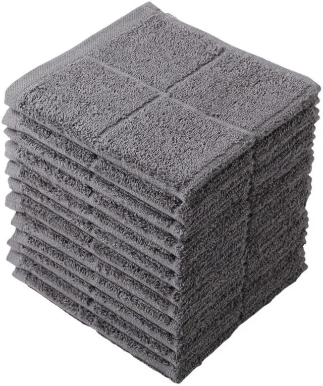 Main image of Dishcloths Kitchen Highly Absorbent Dish Rags 100% Cotton Dish Cloths for Washing Dishes, Cleaning (12pcs Gray)