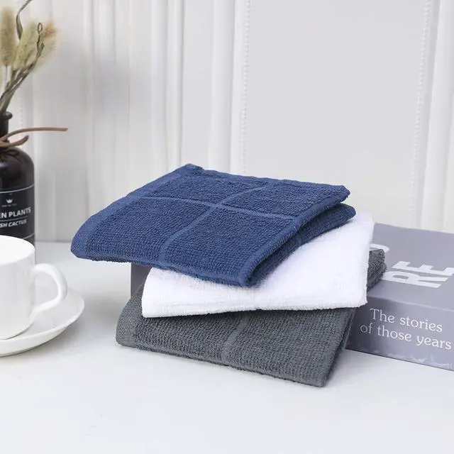 Alt view image 3 of 7 - Dishcloths Kitchen Highly Absorbent Dish Rags 100% Cotton Dish Cloths for Washing Dishes, Cleaning (12pcs Gray)