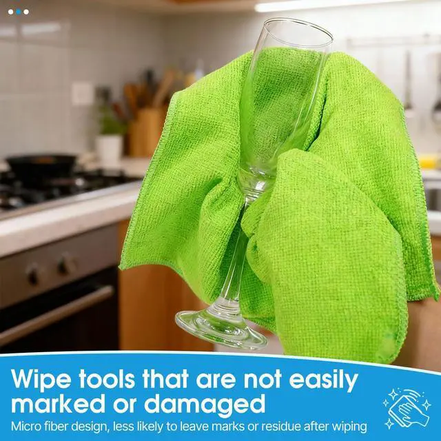 Alt view image 5 of 7 - Microfiber Cleaning Cloth,12 Pack Cleaning Rags, Cleaning Towels with 4 Color Assorted, 11.8"X11.8"(Green/Blue/Yellow/Pink)