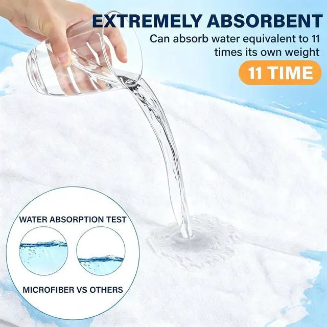 Alt view image 2 of 7 - Shiny Cleaning Cloths White Dual-Sided, Drying Dish Towels, 5pcs 12"x10" Ultra Absorbent Quick Drying Dish Towels, Streak Free Reusable Wash Cloths, Microfiber Lint-Free Wipes for Dishes, Sink & Glass