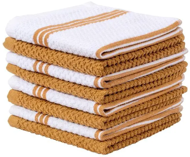 Main image of Absorbent Dish Cloths for Washing Dishes, 12"x12", 8-Pack (Brown)