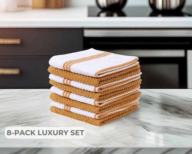 Alt view image 2 of 7 - Absorbent Dish Cloths for Washing Dishes, 12"x12", 8-Pack (Brown)