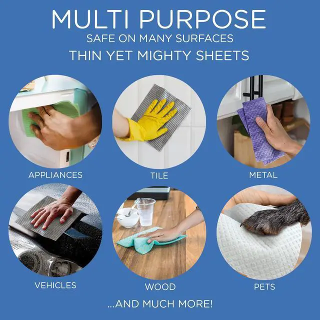 Alt view image 7 of 7 - Swedish Dishcloths for Kitchen XL, 12 Sheet Roll, Biodegradable & Compostable, Reusable Paper Towel Cleaning Cloths, 11" x 10", No Odor, Washing Dishes, Ultra Absorbent Cellulose Sponge Towel