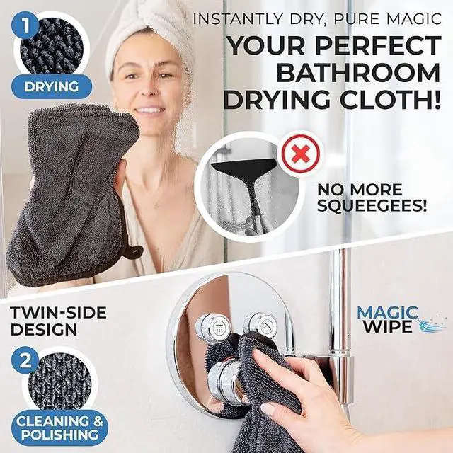 Alt view image 2 of 6 - Microfibre Cloth - 2 Pack 30 x 40 cm Dual Sided Cleaning Cloth - 600 GSM All Purpose Streak Free Diamond Wave Polishing Cloth for Kitchen Worktops, Glass, Mirrors, Bathrooms, Car